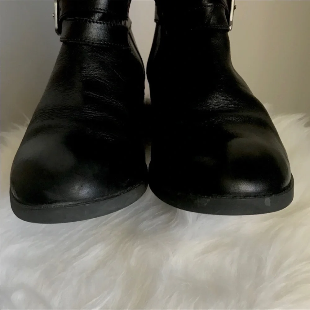 Clarks Black Knee  Boots 100% Leather .